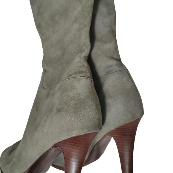 Leather Cole Haan Nike Collaboration Gray Suede Tall Zip Up Boots Size 7.5 AA - Picture 7 of 10